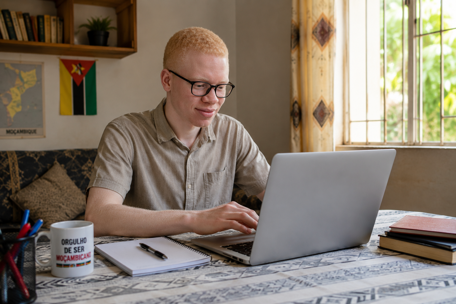Candidato a preencher o perfil no computador